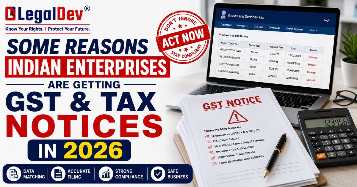 Some Reasons Indian Enterprises Are Getting GST & Tax Notices in 2026